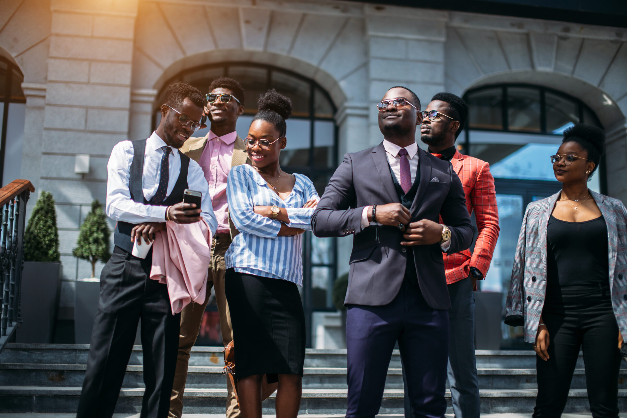 Black business professionals standing together